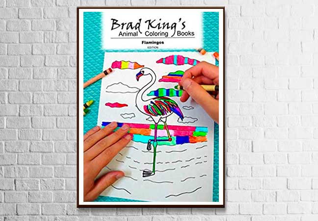 Brad King's Animal Coloring Book: Flamingo